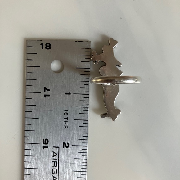 Vintage Native American Zuni Sterling Silver Cartoon Ring Goofy Disney Dog - Picture 4 of 4